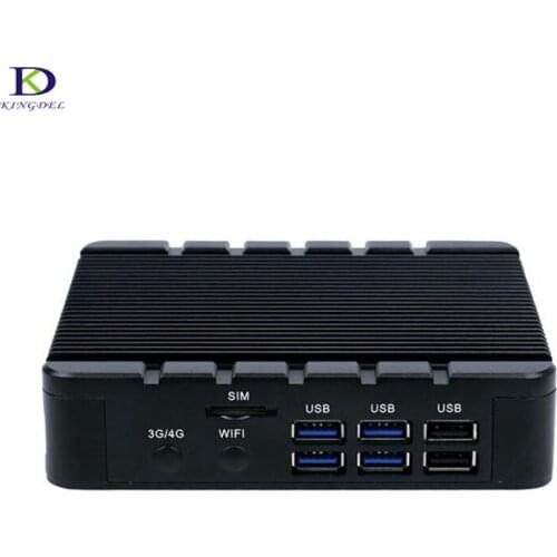 2*COM Fanless Industrial Computer with windows 7 2*LAN 2*HDMI Intel Quad Core Celeron J3455 Mini PC Plus 4*USB3.0 VGA Desktop pc
