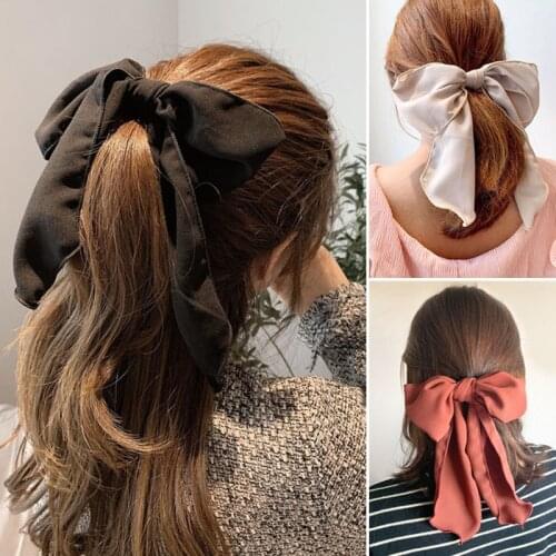 2020Bowknot Hair Scrunchies For Women Girls Sweet Elastic Hair Bands Elegant Hair Tie Rope Rubber Band Hair Gum Hair Accessories