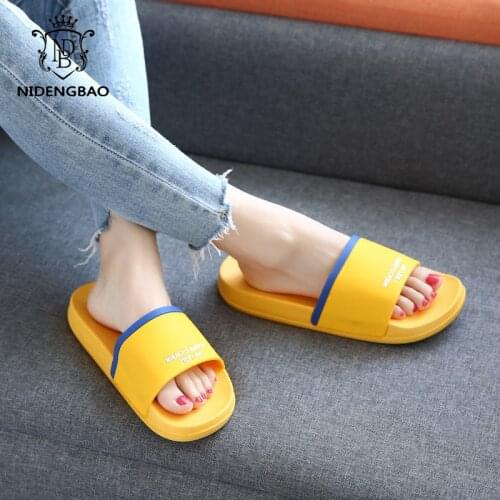 NEW Slippers Women Men Flat Slides Summer Casual Beach Flip Flops Non-slip Indoor Home Soft Slippers Comfortable Slippers Shoes