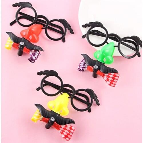 Funny Clown Glasses Toys Kids Baby Party Joke Costume Props Antistress Fake Big Nose Eyebrow Mustache Clown Prank Toy Children