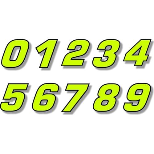 Three Ratels FTC-717B# Vinyl Die Cut Double-layer Number Neon Fluorescent Sticker For Car Motor Bike Truck Laptop Helmet