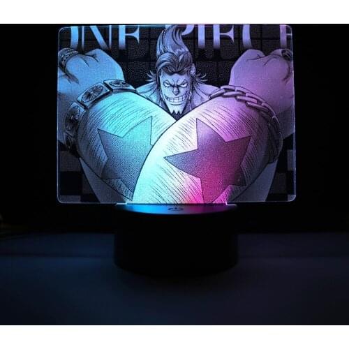 Colorful Anime Pirate Figure Two Tone LED Lamp Frank for Bedroom Decor Manga Frank Two Tone Acrylic Birthday Gift Light