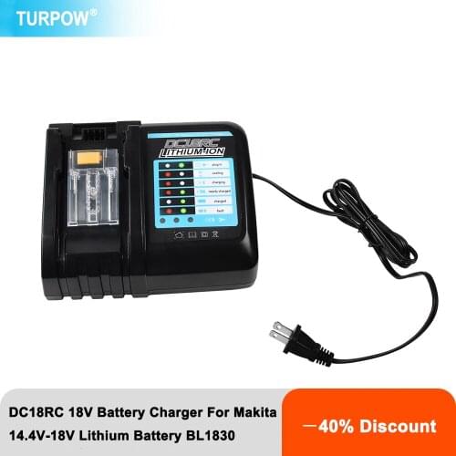 Turpow Charger For Makita 14.4V-18V Lithium Battery Full Voltage Constant Current Charging Battery Temperature Detection Charger