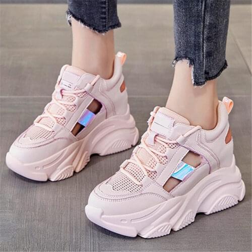 Platform Shoes Womens Wedge Leather Sandals High Heels Summer Ankle Boots Fashion Sneakers Party Punk Goth 34 35 36 37 38 39