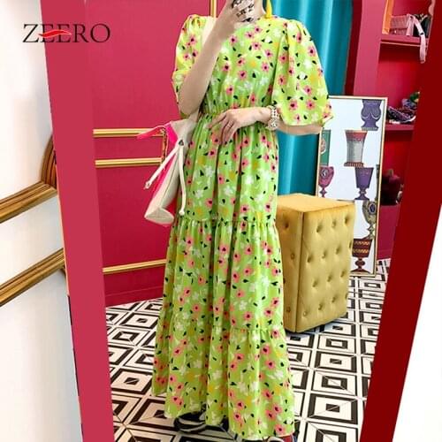 2020 Summer Vintage Floral Print Women Maxi Holiday Beach Boho Dress Elegant Ladies Casual loose Long Party Dresses Vestidos