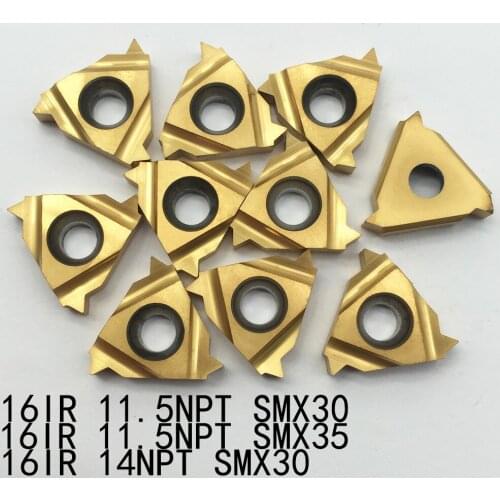 10pcs 16IR 11.5NPT 14NPT SMX30 SMX35 Carbide Insert For Threading Turning Tool Boring BAR blade