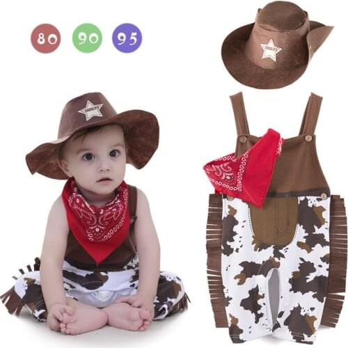 2021 Cowboy Cow Boy Costume Rompers for Baby Boys Toddler Infant Halloween Christmas Birthday Party Cosplay Fancy Dress