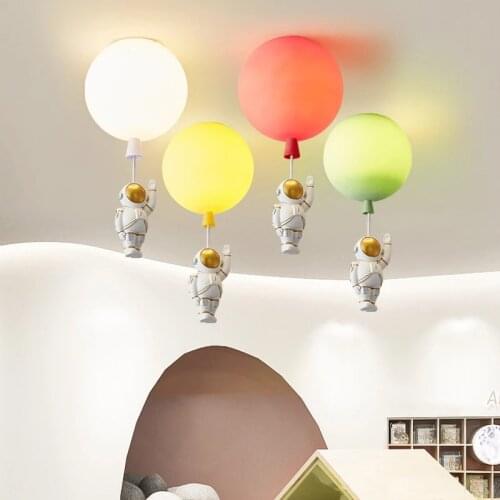 2021 Frosted Space Balloon Lamp Childrens Room Nordic Creative Cartoon Decoration Boys and Girls Bedroom Led Ceiling Lamp