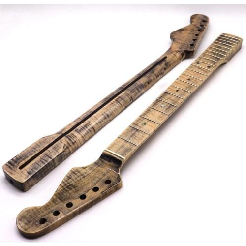 21 Frets Electric Guitar Neck Fingerboard Tiger Flame Maple ST Handle Electric Guitar Handle Stringed Musical Instrument Parts