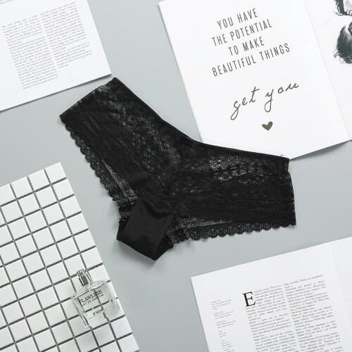 Lilymoda 3pcs New Arrivals Sexy Ladies Lace Panties Hollow Out High Quality Underwear Briefs For Women Seamless Lingerie 3Colors