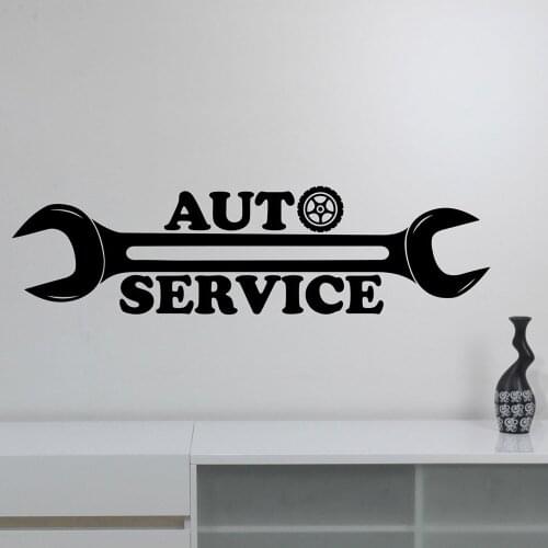 Auto Service Logo Wall Sticker Window Vinyl Wall Decal Repair Car Station Sign for Garage Decorations Removable Art Decor X859