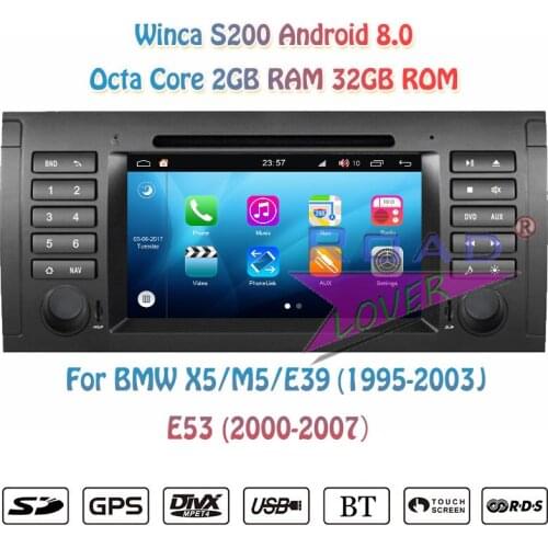 Winca S200 Android 8.0 Car PC DVD Player For BMW X5 M5 E39 (1995-2003 E53 (2000 2001 2002 2003 2004-2007) Stereo GPS Navigation