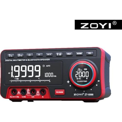 ZOYI ZT-5566 Bench Top Bluetooth Speaker Digital Multimeter 19999 Counts Multimetro Digital Voltmeter Auto / Manual Range Ohm