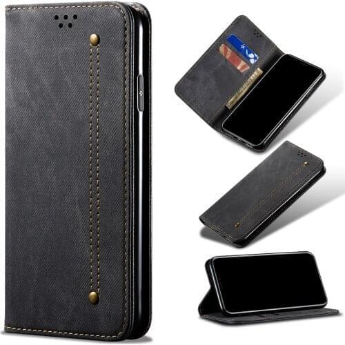 For Samsung Galaxy S21 Ultra Cases Retro Denim Texture Flip Wallet Phone Case For S20 Plus S10 Lite S10E Magnetic Stand Cover