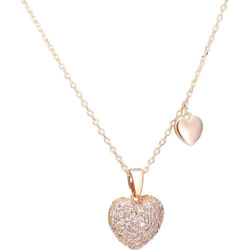Aesthetic CZ Heart Necklace for Women Gold Silvery Choker Female Gift HQD Statement Necklaces Jewelry collares collier 2021