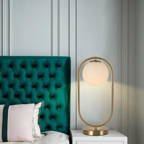 Europe post modern simple personality decoration living room bedroom bedside lamp touch dimming glass table lamp