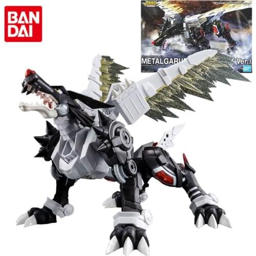 Bandai Original Figure Rise Digimon Adventure Digimon Monster Metal Garurumon Anime Action Figures Assembled Model Toys For Kids