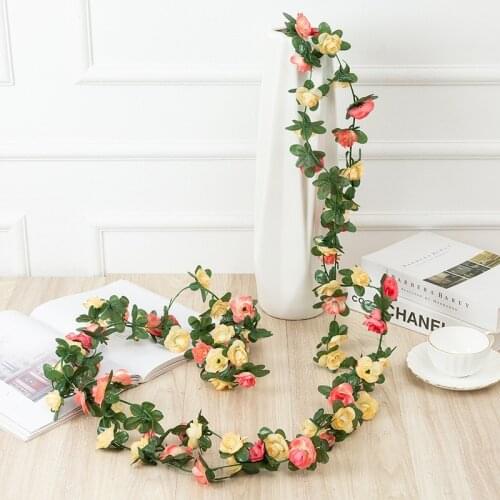 2.5M Artificial Flowers Rattan Small Peony String Decor Silk Fake Garland For Wedding Home Party Decoration Wedding Supplies