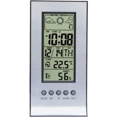 Indoor Weather Thermometer Station Daily Clock Snooze Forecast A0KE