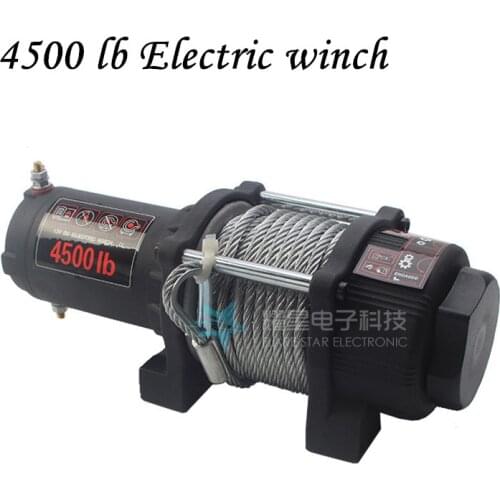 4500 lb electric winch class winch cross-country vehicle self-rescue winch 12v/24v small crane truck tractor hoist