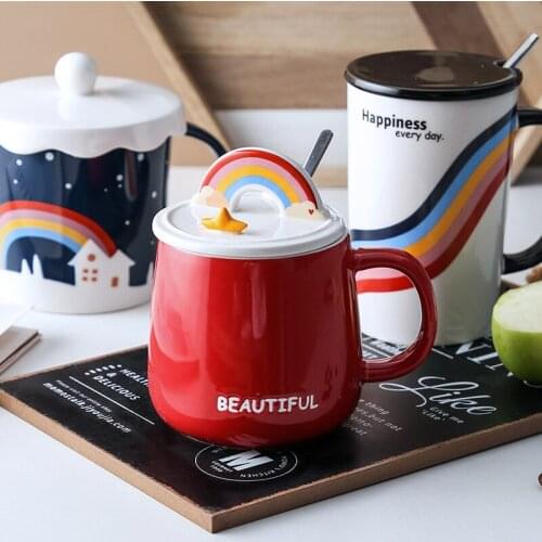 Girl Cute Funny Coffee Mugs Personalized Ceramic Tea Creative Coffee Mug Set Travel Kubek Do Kawy Kitchen Supplies QOO50MK