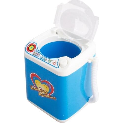 Mini Washing Machine Pro Makeup Brush Cleaner Blue Device Automatic Cleaning Washing Machine Pretend Play Kids Mini Toys 19L0527