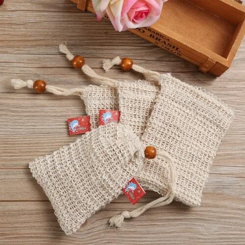 Fashion Nice Natural Ramie Shower Exfoliator Sponge Pouch Comfortable Blister Mesh Soap Saver Bag Foaming Net