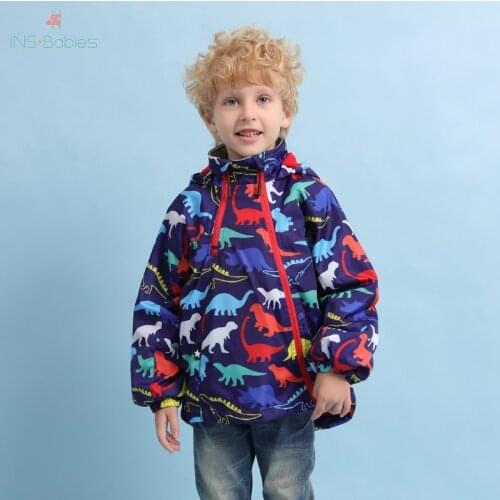 Fashion Autumn children boys clothes Outdoor Jackets Coats for boy dinosaur jacket for kids Windbreaker Stormsuit winter infant