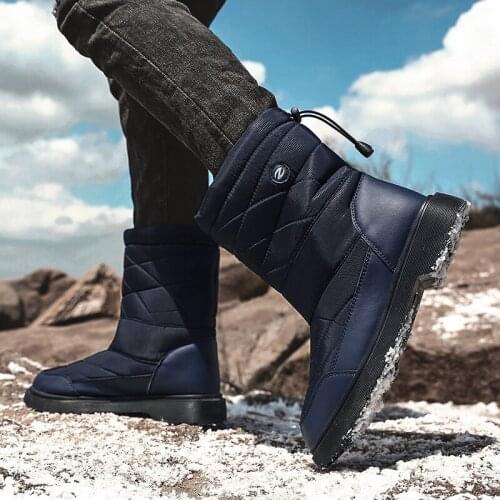 2020 Snow Boots Men Warm Plush Ankle Boots Winter Brand Unisex Waterproof Boots shoes Non-Slip Motorcycle Boots Outdoor Sneakers