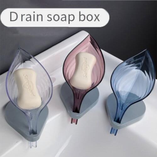 Leaf Shape Soap Box Drain Soap Holder Box Bathroom Shower Soap Holder sponge Storage Plate Tray Bathroom Supplies Bathroom Gadge