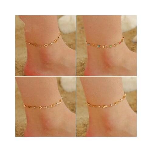 New fashion Simple geometric hollow anklet For Women girl Accessories jewelry wholesale