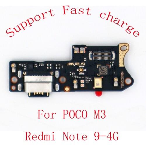New USB Charging Port Charger Board Flex Cable for POCO M3 Dock Plug Connector With Microphone for Redmi note 9 4G