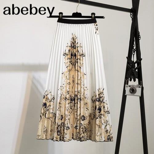 Cartoon Pleated Skirt Womens Summer 2021 Fashion Brand Printed Skirts Womens Skirt All-match Slim Expandable Holiday Skirts