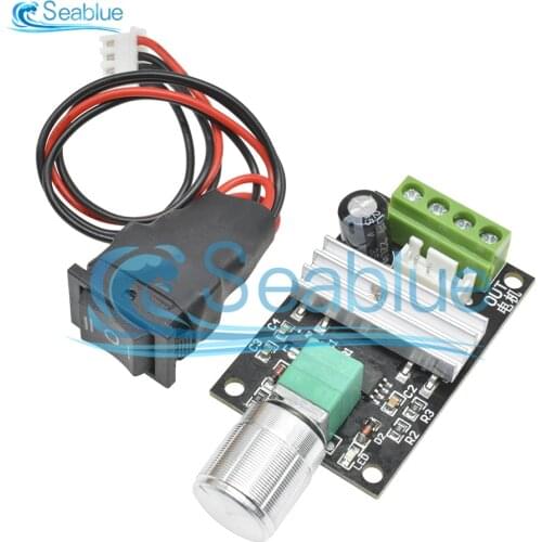 DC 6V 12V 24V 28V 3A 80W PWM Motor Speed Controller Regulator Adjustable Variable Speed Reversible Control Potentiometer Switch