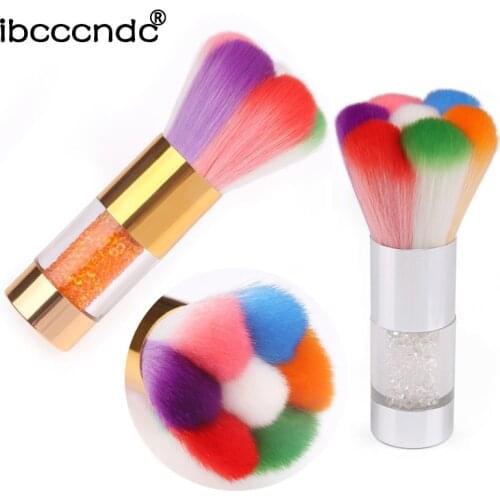 Professional Nail Art Dust Brush Acrylic UV Gel Nail Art Dust Clean Brush Manicure Pedicure Tool Rhinestones Handle Nail Brushes