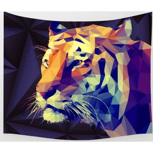 Simsant Abstract Tiger Tapestry Skull Motorcycle Art Wall Hanging Tapestries for Living Room Home Dorm Decor Banner