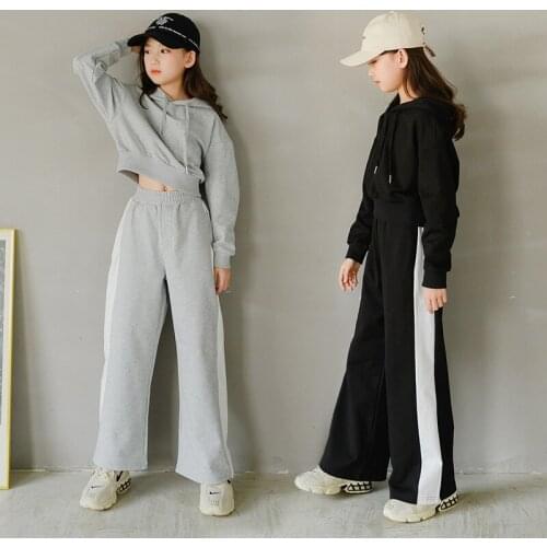 Girl Sports Two-Piece Outfits Childrens College Wind Leisure Set Fashion Kids Teen Girl Sports Hoodie Sweatpants Set