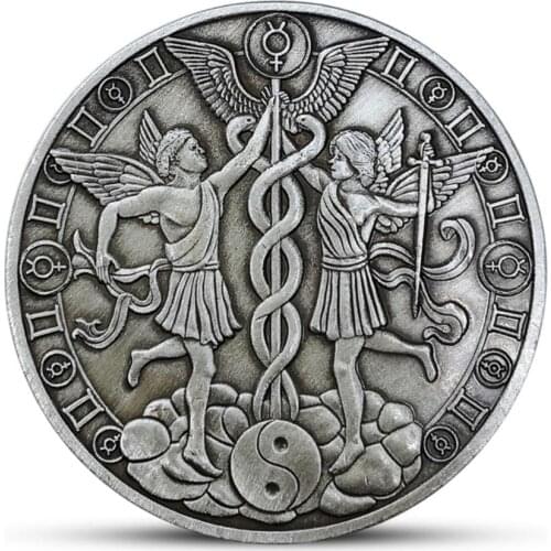 Drop Shiping 12 Constellation Gemini Souvenir Coin Western Astrology Embossed Collectible Commemorative Coins Holiday Gifts