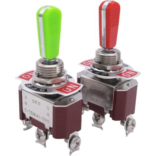 2 Pcs Heavy Duty Rocker Toggle Switch 20A 125V SPDT 3 Position 3Pin ON/Off/ON Switch with PC Wear-Resistant Handle, TEN-A-3310GR
