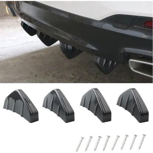4pcs Universal Car Rear Bumper Cast Shark Spoiler For Audi Q3 Q5 SQ5 Q7 A1 A3 S3 A4 A4L A6L A7 S6 S7 A8 S4 RS4 A5 S5 RS5 8T 8R
