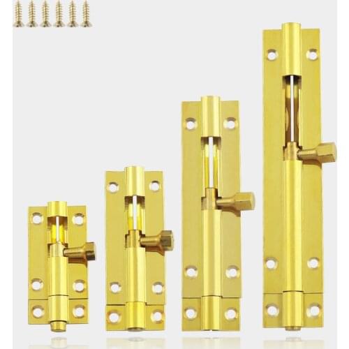 Indoor and outdoor two-way anti-theft bolt F pure copper bolt toilet door bolt windows bathroom used latch