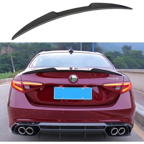 Real Carbon Fiber Rear Spoiler For Alfa Romeo Giulia Spoiler 2015-2019 Rear Trunk Boot Trim Middle Wings Car Styling