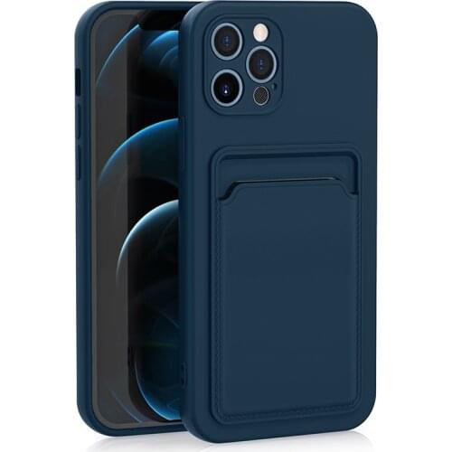 Liquid Silicone Phone Case For iPhone 11 12 Pro Max X XR XS Max 7 8 Plus 11Pro SE 2 Soft Camera Protection Card Bag Wallet Cover