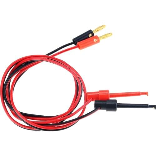1M Gold Plated 4mm Banana Plug To Large Test Hook Clip Lead Cable For Multimeter Test Lead Cable Equipment Connector