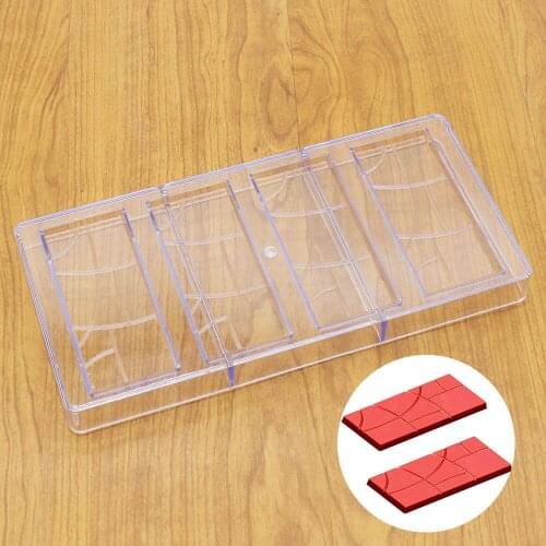 1PC Chocolate Bar Maker Hard PC Candy Mould Polycarbonate Break Apart Bar Cake Chocolate Mold Baking Pastry Tools QA 217