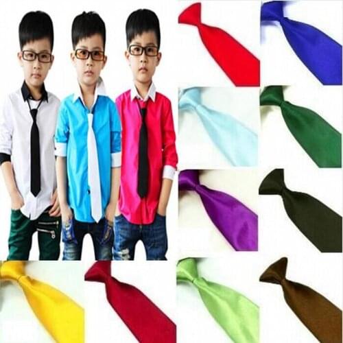 Whosale 100pcs Kids Fashion Accessories Boys Neck Silk Ties Baby Neckties For Party Kids Cosplay