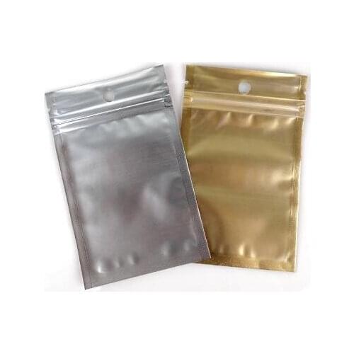 Multi-size 100pcs Metallic Mylar ziplock bags flat bottom gold Aluminum foil small zip lock plastic bags gold Jewelry pouch bags