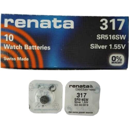 5pcs Renata 317 SR516SW Silver Oxide Watch Battery SR62 D317 V317 Batteries Support Drop Shipping