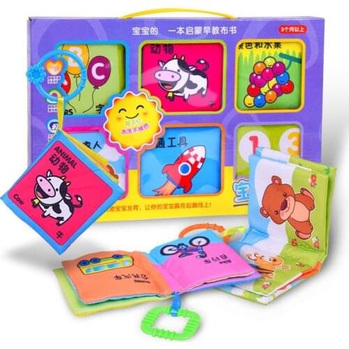 6 Style/Lot Baby Toys Soft Cloth Books Rustle Sound Infant Educational Stroller Rattle Toy Newborn Crib Bed Baby Toys 0-36 Month