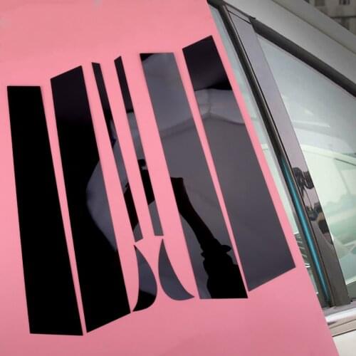 8pcs Glossy Black Door Window Pillar Post Cover Trim PVC Fit for Toyota Camry 2018